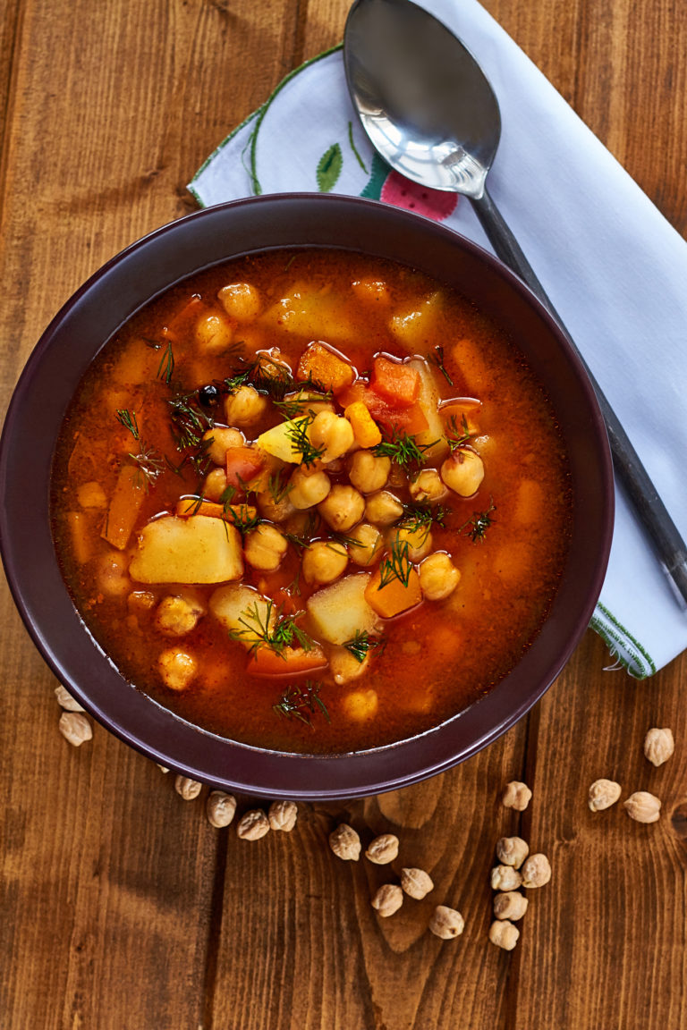 Sopa de garbanzos y calabaza, receta de sopa facil
